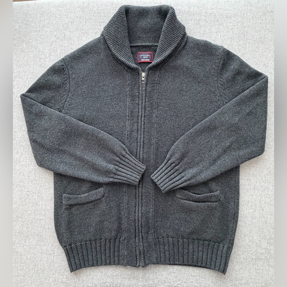 UNTUCKit Charcoal Zip-Up Men's Sweater